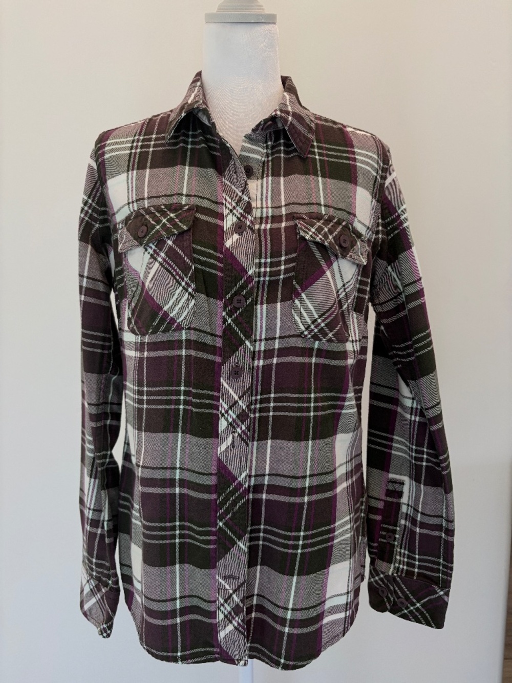 Duluth Trading long-sleeved, button down plaid shirt